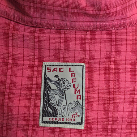 Lafuma Wiclow Short Sleeve Hiking Shirt Button Down Womens Large Pink Plaid - Picture 5 of 15